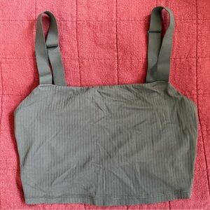 aerie Olive Green Ribbed Top